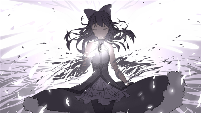 Girl with dark hair and bow in dress
