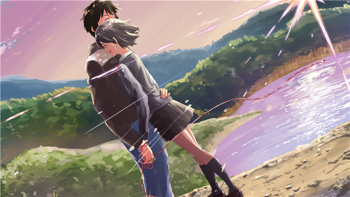 Mitsuha Miyamizu and Taki Tachibana from Kimi No Na Wa. 4K