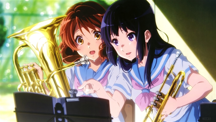Kumiko Oumae and Reina Kousaka from Sound! Euphonium 4K
