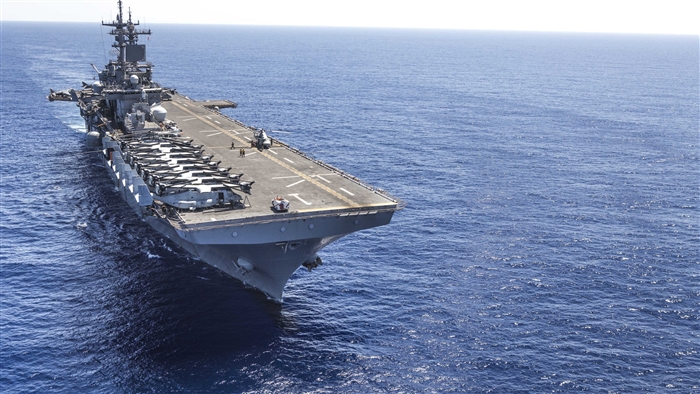 USS Wasp Amphibious Assault Ship with Helicopters
