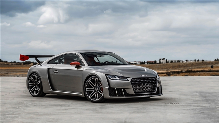Silver Audi TT Sport Car with Red Accents 4K