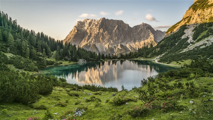 Serene Lake and Mountain Landscape in the Austrian Alps 4K