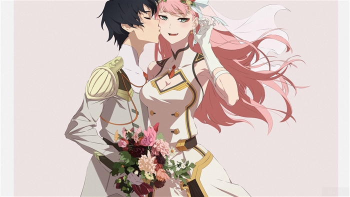 Hiro and Zero Two Wedding 4K Art