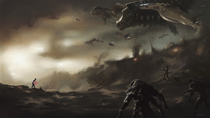 Captain America from Avengers EndGame in battle