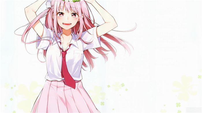 Girl with pink hair and a red tie