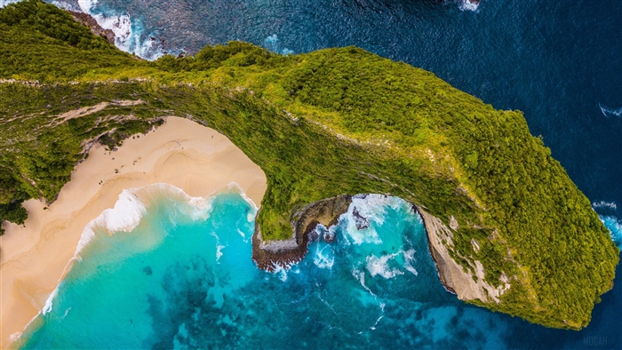 Aerial view of Kelingking Beach, Nusa Penida, Indonesia