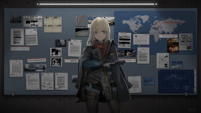 Blonde Soldier Girl with Gun 4K