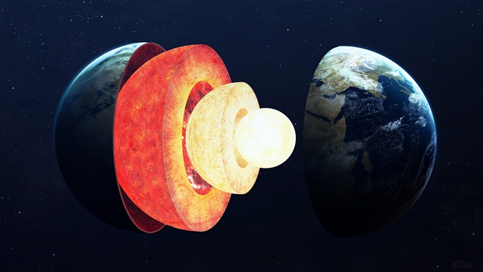Cutaway view of Earth's internal structure in 4K