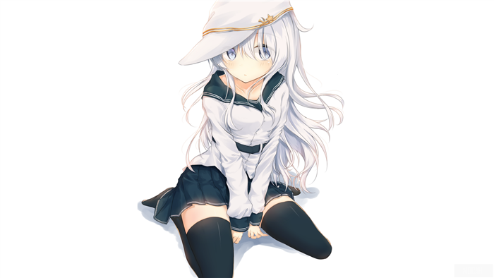 Hibiki from Kantai Collection wearing a sailor uniform