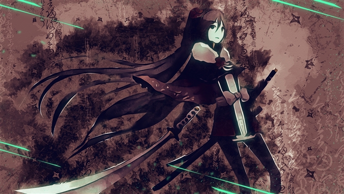 Anime girl with katanas in 4K