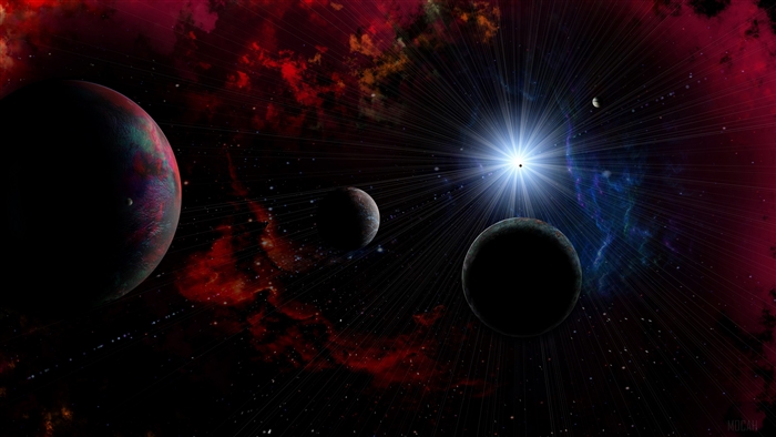 Planets and Nebula in Space 4K