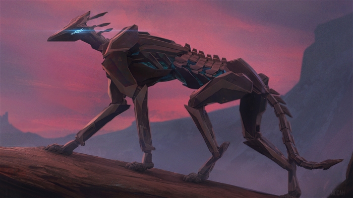 Mechanical Cheetah Robot in a Landscape 4K