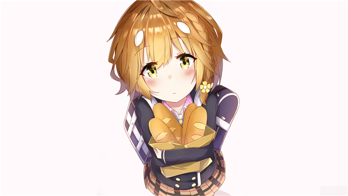 Yoshino Koiwai holding baguettes 4K