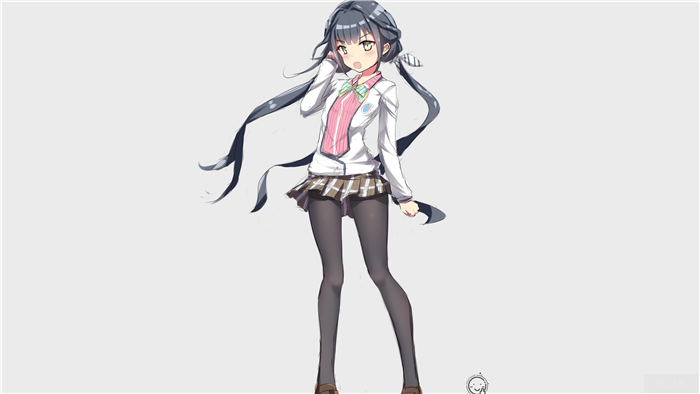 Anime girl in school uniform