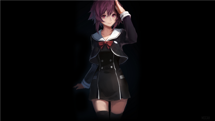 Anime girl in school uniform