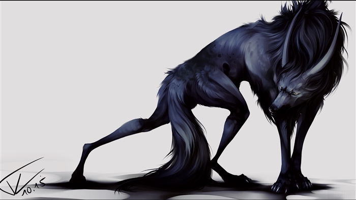 Dark creature with horns