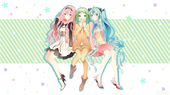 GUMI, Hatsune Miku, and Luka Megurine 4K