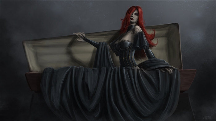 Woman in a coffin