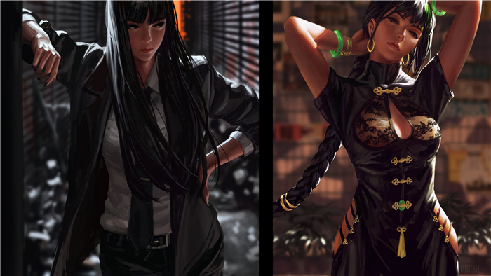 Two girls in stylish outfits