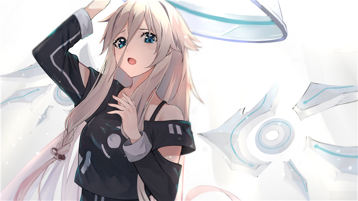 IA Vocaloid Blonde Girl Blue Eyes 4K