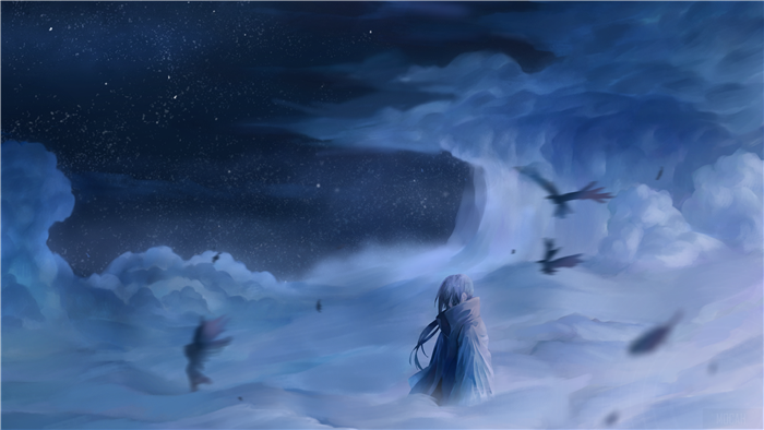 Itachi Uchiha Standing Amidst Clouds at Night 4K