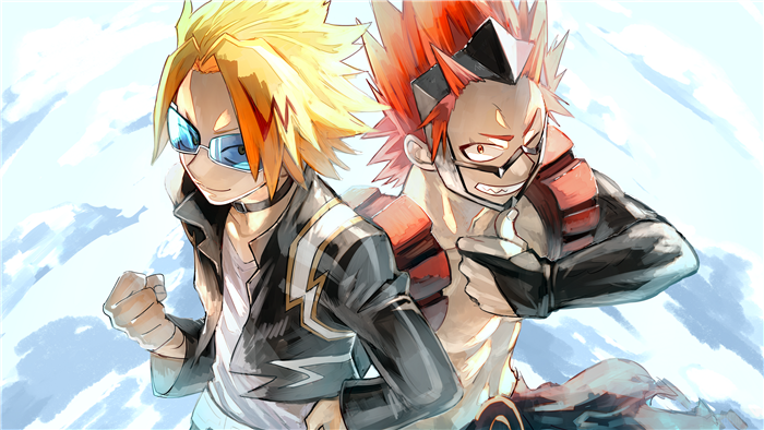 Denki Kaminari and Eijiro Kirishima in Dynamic 4K Art