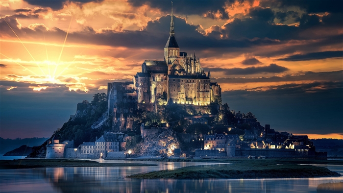 Mont Saint-Michel Abbey in France 4K