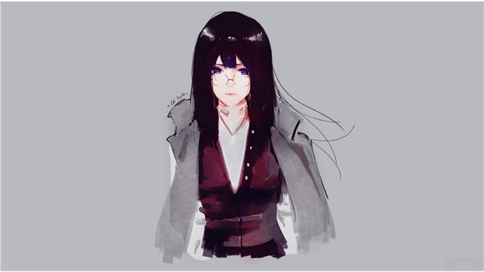 Girl with glasses and dark hair