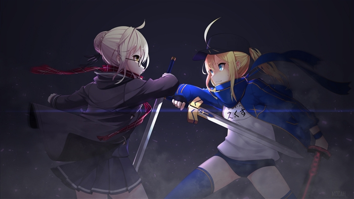 Heroine X and Saber from Fate/Grand Order 4K