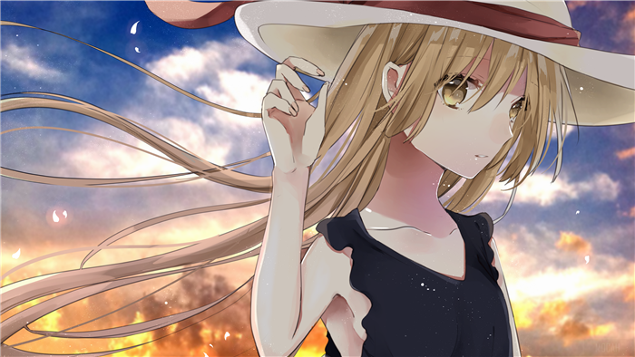 Girl with Blonde Hair Wearing a Hat