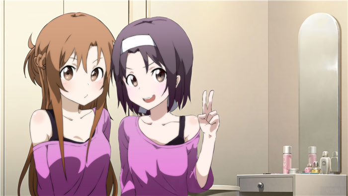 Asuna Yuuki and Yuuki Konno from Sword Art Online 4K