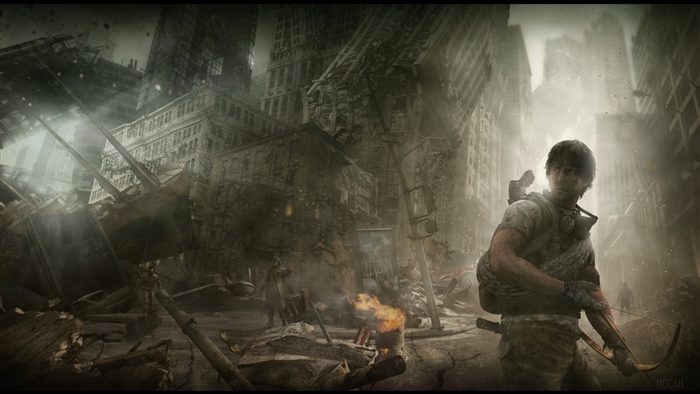 Post Apocalyptic Warrior in Ruined City 4K