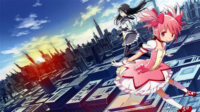 Madoka Kaname and Homura Akemi from Puella Magi Madoka Magica 4K