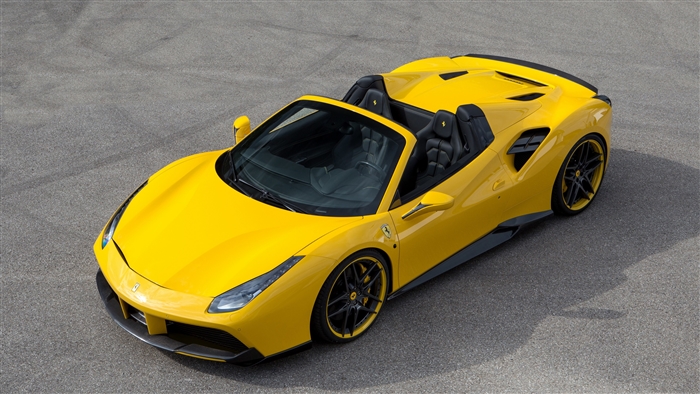 Yellow Ferrari 488 Spider Sport Supercar 4K