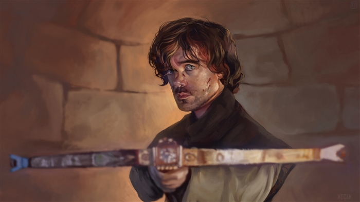 Tyrion Lannister from Game of Thrones with a crossbow