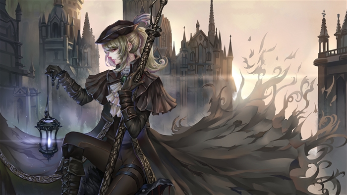 Gothic Hunter with Lantern and Sword
