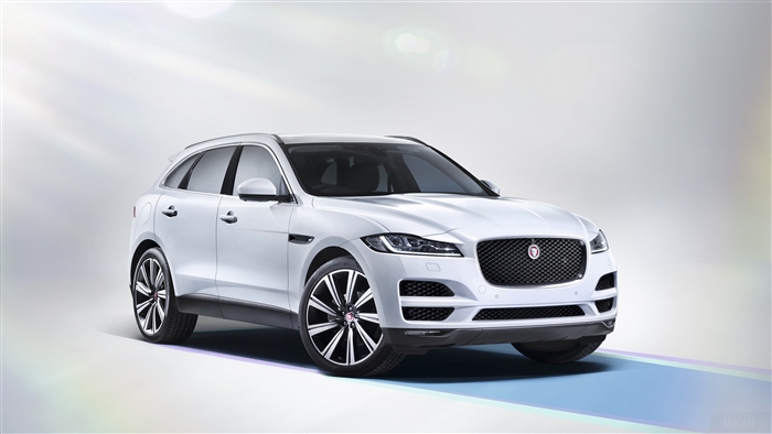 White Jaguar F-Pace SUV 4K
