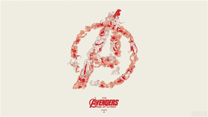Avengers: Age of Ultron logo made of characters
