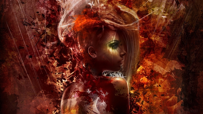 Abstract portrait with a woman's profile