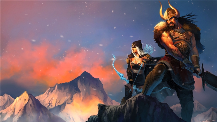 Ashe and Tryndamere from League of Legends 4K