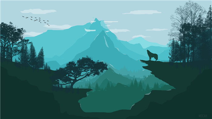 Wolf howling on a cliff in a mountain landscape 4K