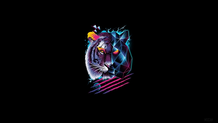 Artistic Retro Tiger 4K