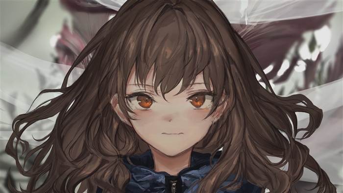 Girl with Brown Hair and Brown Eyes 4K