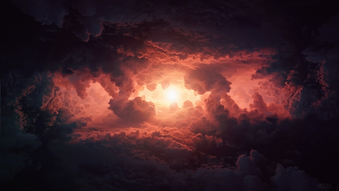 Dramatic Sky with Fiery Clouds 4K