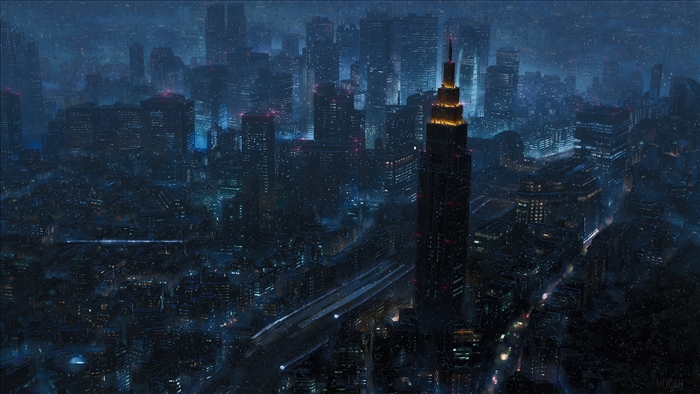 Futuristic Cityscape at Night