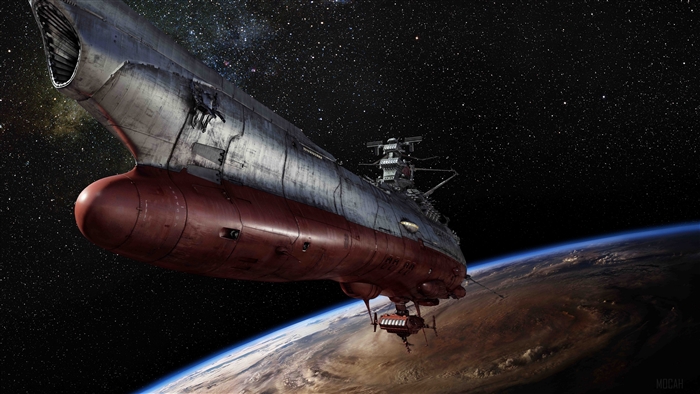 Space Battleship Yamato above Earth