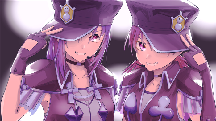 Leah and Sarah Kazuno in Purple Uniforms 4K