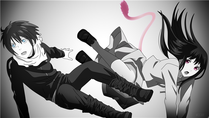 Yato and Shiori Saginomiya from Noragami 4K