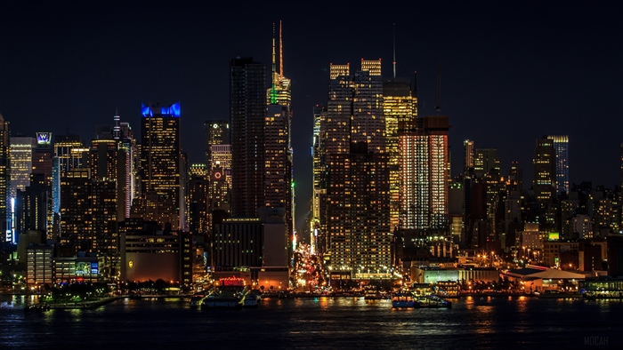 New York City Skyline at Night 4K