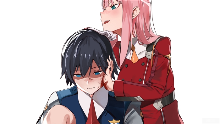 Darling in the FranXX Hiro and Zero Two Intimate Moment 4K